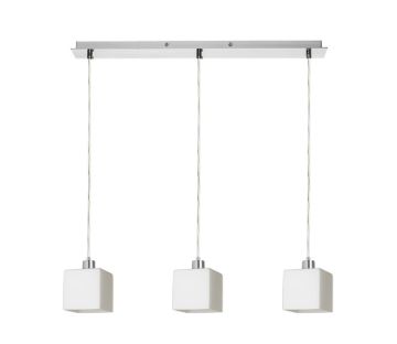 DADOS III 60 függő lámpa  opál üveg/króm 230V LED E27 3x11W