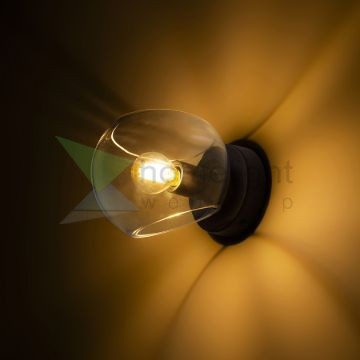 SOLARIS felületre szerelhető tiszta üveg/fekete 230V LED E14 7W