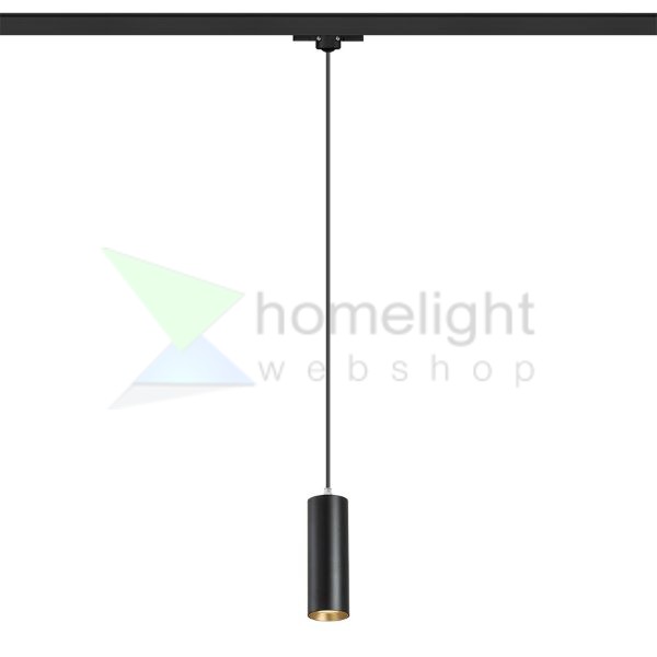 MAVRO három áramkörös sínen függő lámpa fekete/aranysárga  230V LED 12W 38°  3000K