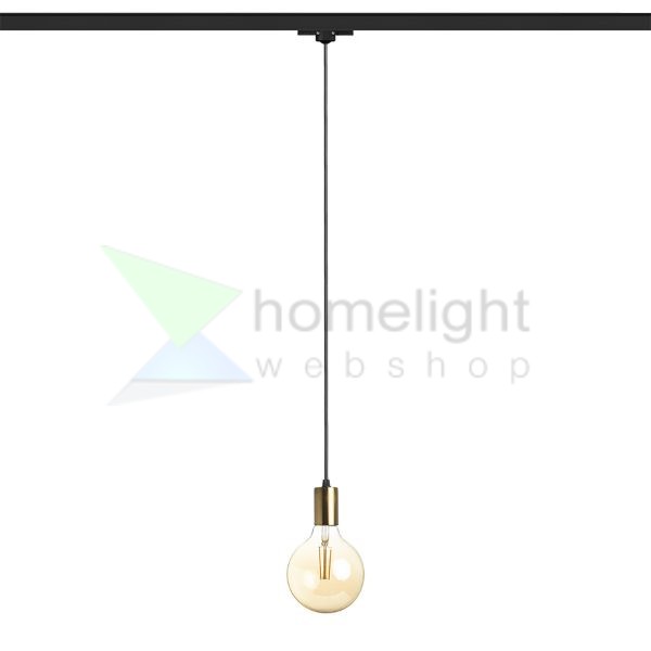 ARAQ három áramkörös sínen függő lámpa  szálcsiszolt sárgaréz/fekete 230V LED E27 15W
