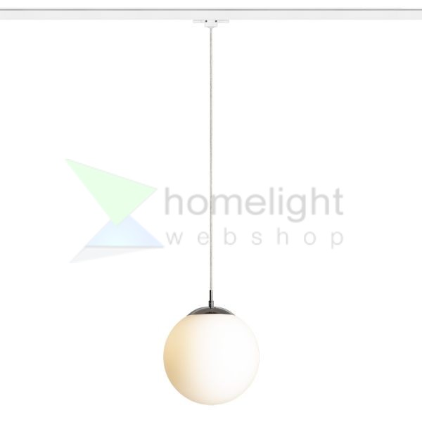 LUNA 25 három áramkörös sínre  opál üveg/króm 230V LED E27 15W