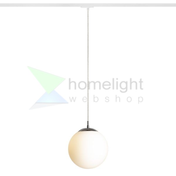 LUNA 25 egy áramkörös sínre  opál üveg/króm 230V LED E27 15W