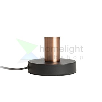 ALGOT asztali lámpa fekete szálcsiszolt réz 230V LED E27 15W
