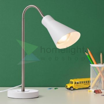 ANIKA asztali lámpa matt fehér matt nikkel 230V LED E27 15W