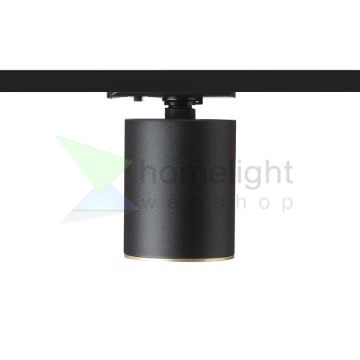 DARIO egyfázisú áramkörös sínre fekete szálcsiszolt sárgaréz 230V LED GU10 9W