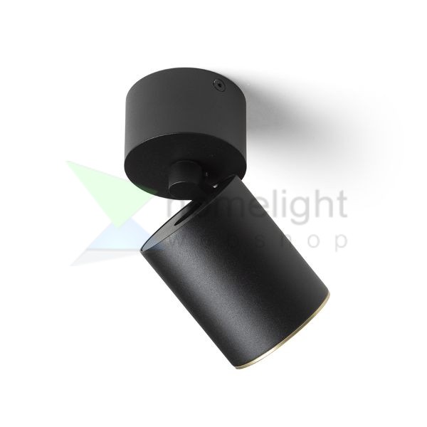 DARIO mennyezeti lámpa fekete szálcsiszolt sárgaréz 230V LED GU10 9W