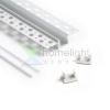 LED PROFILE B süllyesztett 1m  alumínium/tej akril 