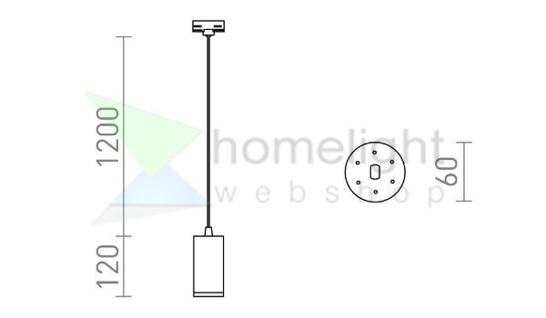 BELENOS háromfázisú áramkörös sínre függő lámpa fehér  230V LED GU10 9W