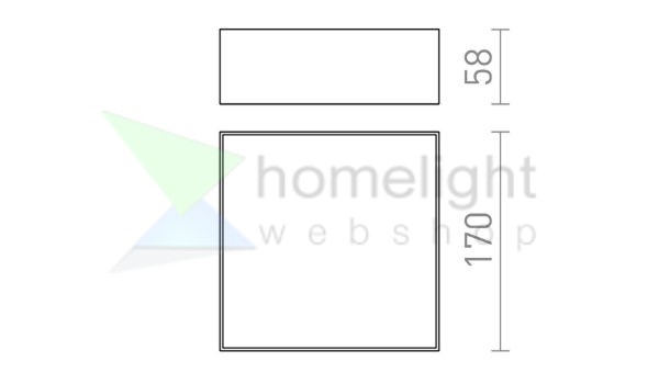 LARISA SQ 17 DIMM mennyezeti lámpa fehér  230V LED 15W  3000K