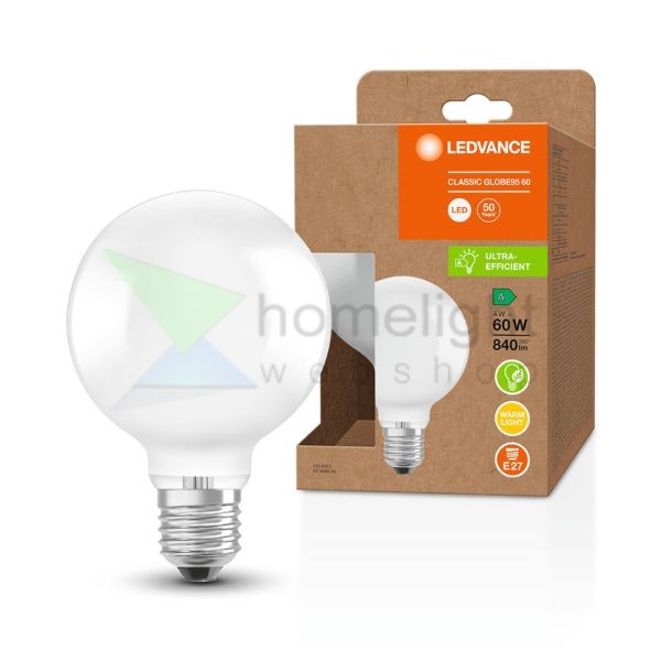 OSRAM ULTRA ECONOMY 210lm/W Globe 95   matt 230V E27 LED EQ60  3000K