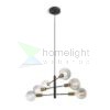 ARTEMIA 6 függő lámpa fekete szálcsiszolt sárgaréz 230V LED E27 6x15W