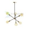 ARTEMIA 6 rúdon fekete szálcsiszolt sárgaréz 230V LED E27 6x15W