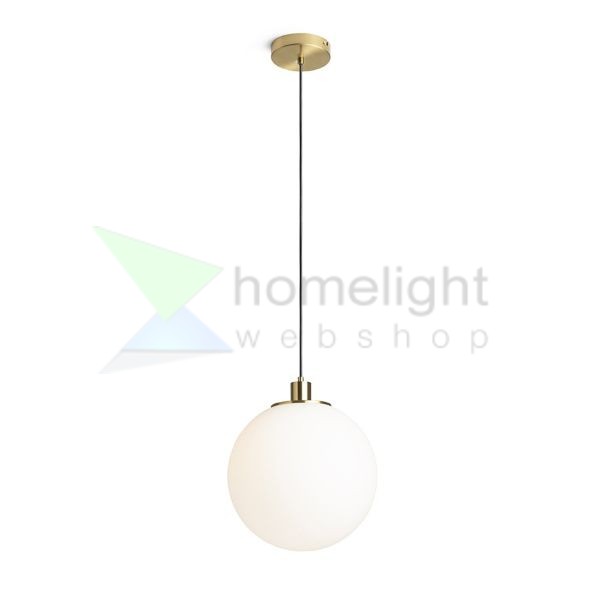 BOULDER 30 függő lámpa opál üveg/szálcsiszolt sárgaréz 230V LED E27 15W