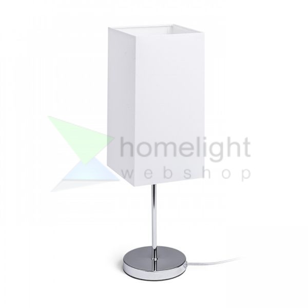 NYC/TEMPO 15/30 asztali lámpa  Polycotton fehér/króm 230V LED E27 15W