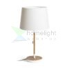 KEITH/AMBITUS 30 asztali lámpa USB-vel  Polycotton fehér/bükk 230V LED E27 15W