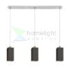 LIZ III 80 függő lámpa fekete üveg/króm 230V LED E27 3x15W