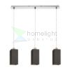 LIZ III 60 függő lámpa fekete üveg/króm 230V LED E27 3x15W