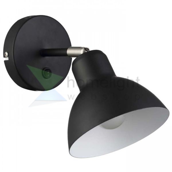 BAROQUE fali lámpa fekete króm 230V LED E27 11W