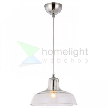 DORA függő lámpa  tiszta üveg/króm 230V LED E27 11W