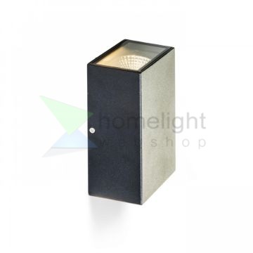 DIXIE 10x16 fali lámpa fekete 230V LED 2x5W 84° IP54 3000K