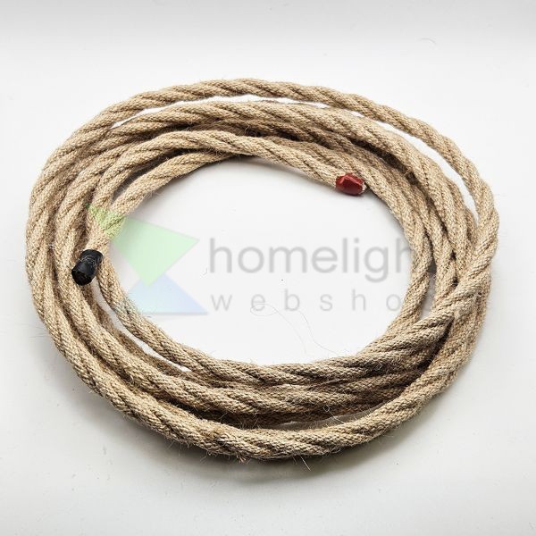 3,14m Fonott kender kábel – 3×0,75 mm² (natúr)