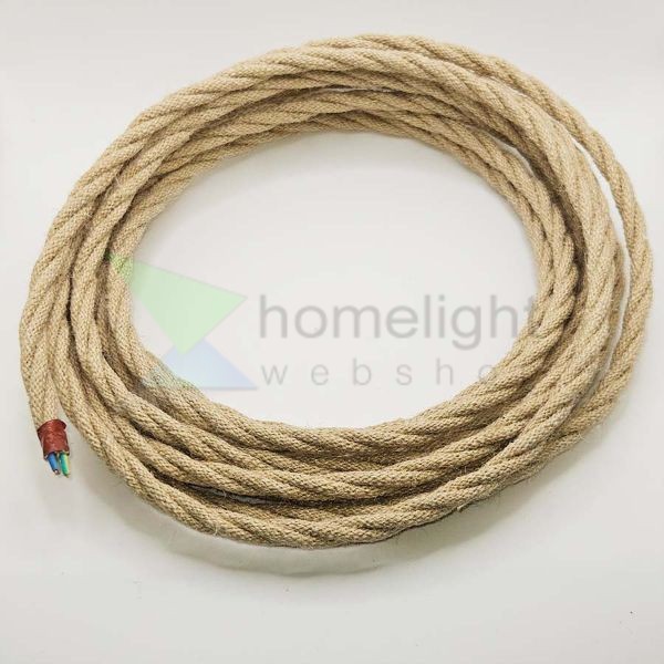 5,2m Fonott kender kábel – 3×0,75 mm² (natúr)