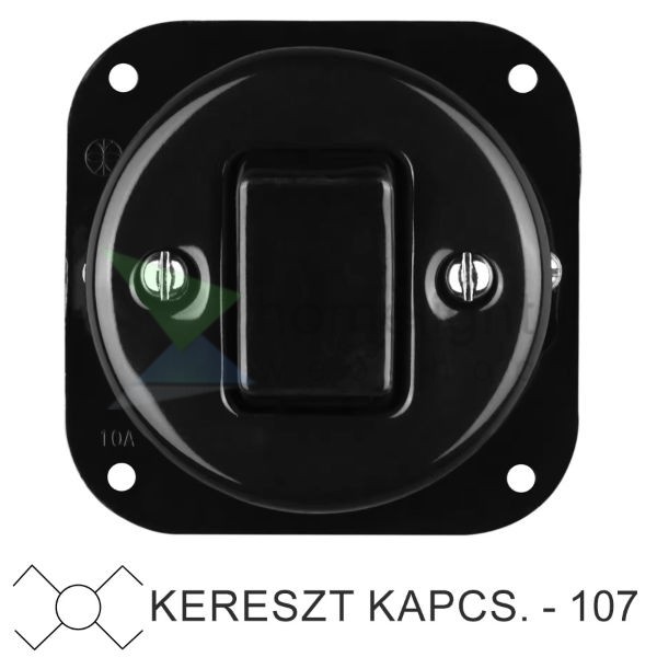 Egyes billenő fekete porcelán kereszt-kapcsolóbetét