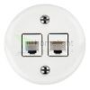 Fehér falon kívüli 2xCAT.5E porcelán falicsatlakozó aljzat