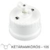 Fehér Porcelán Forgókapcsoló – Két Áramkörös (Csillárkapcsoló, 105)