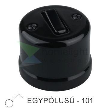 Fekete porcelán falon kívüli egypólusú billenőkapcsoló