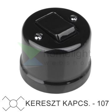 Fekete porcelán falon kívüli kereszt- billenőkapcsoló
