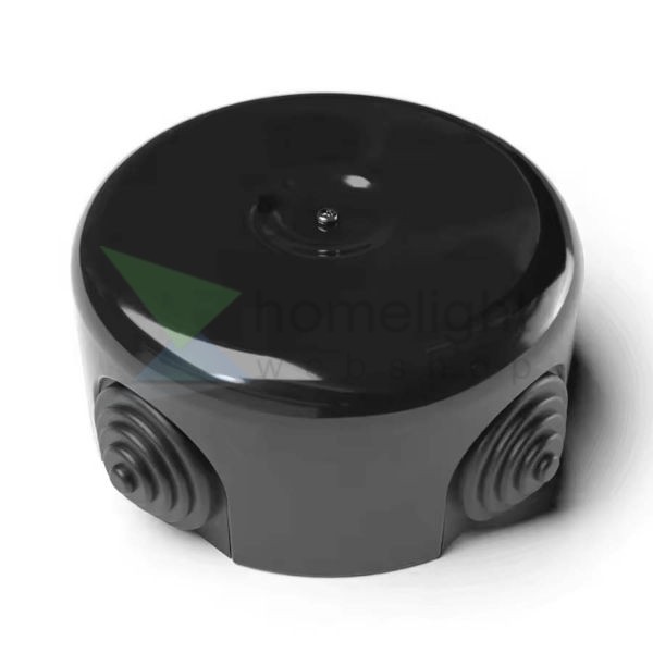 Fekete porcelán falonkívüli kötődoboz 90x45mm