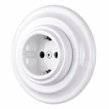 Fehér porcelán konnektor, falba süllyesztett kerettel - BONOLO