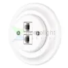 Dupla RJ45 aljzat fehér porcelán kerette