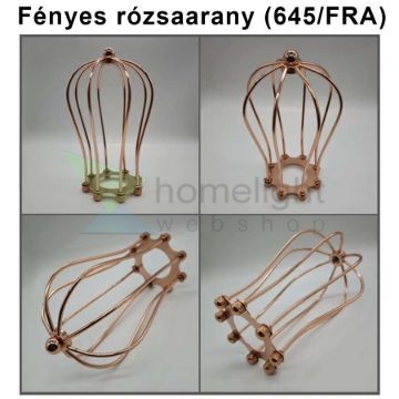 Rózsa arany csepp alakú fém lámpa rács E27 foglalathoz