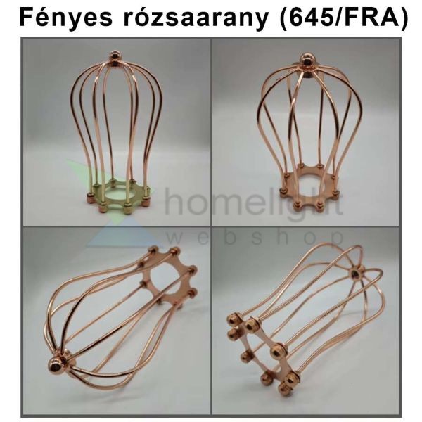 Rózsa arany csepp alakú fém lámpa rács E27 foglalathoz
