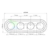 Sötétbarna fa keret Ø52 mm belső nyílásokkal