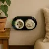 Retro fekete porcelán keret oldalsó és hátsó kábelbevezetéssel – 2-es