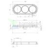 238×97×22 mm fehér porcelán keret MOTO porcelán szerelvényekhez