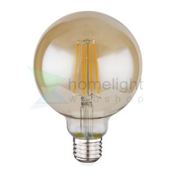 G95 LED dekor izzó borostyán üveg búráva
