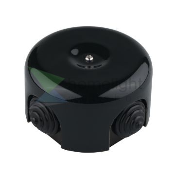 Fekete porcelán falonkívüli kötődoboz 90x45mm