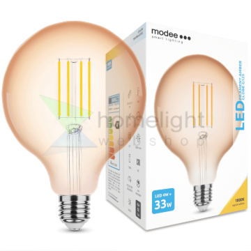 Modee LED Filament Amber Globe G125 4W E27 320° 1800K (360 lumen)