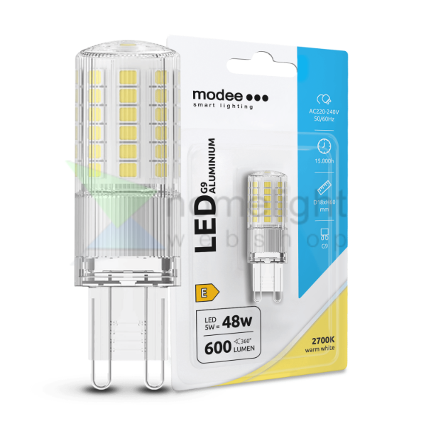 Modee Lighting LED Izzó G9 Aluminium 5W 2700K (600 lumen) ERP B1