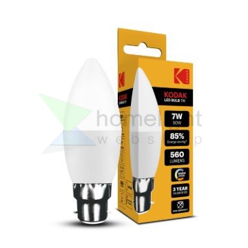 KODAK Max LED Izzó Gyertya (Candle) C37 7W B22 270° 2700K (560 lumen)