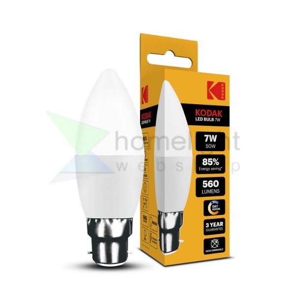 KODAK Max LED Izzó Gyertya (Candle) C37 7W B22 270° 6000K (560 lumen)