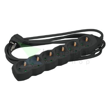 Technik Elosztó 6 utas 1,5m kábellel 1,5mm2 rézkábel (fekete) 16A