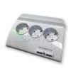 Technik Professional Elosztó Asztali 5 utas 1,5m kábel + 2 USB + kapcsoló 16A