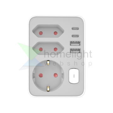 Technik Professional WG Elosztó Fali 3 utas + 2 x USB-C + 2 x USB-A + kapcsoló