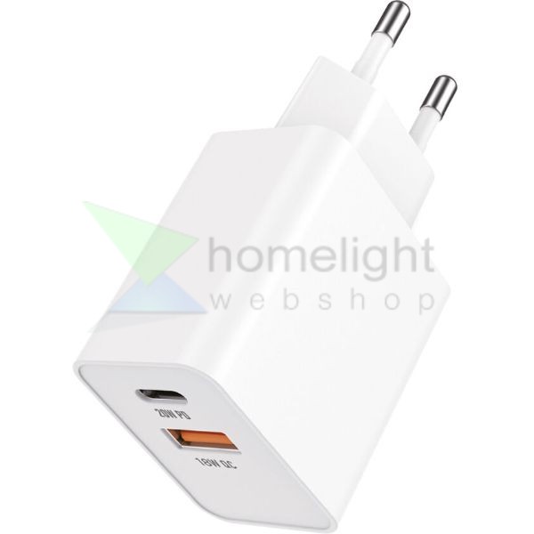 Technik Hálózati Adapter USB A+C  (fast charger) 20W Fehér