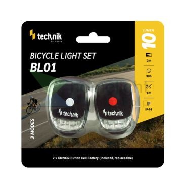 Technik Kerékpárlámpa Szett Szilikon (elso-hátsó)